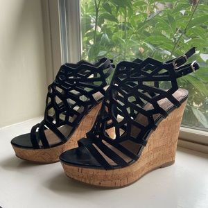 Charles David Black Wedges size 6